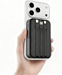 Power Bank 10000mAh Compatible with MagSafe, Magnetic Portable Charger with Digital Display, 15W Wireless Fast Charging, Built-in 3 Cables, Foldable Stand Compatible with iPhone 16/15/14/13/12 Series