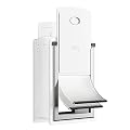 DECORMAX Steel Dog Door for Wall, Energy Efficient Pet Door, Telescoping Tunnel and Steel Frame, Double Magnetic Flaps and Two Sliding Lock Panels, Easy to Install, White, Medium