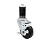 Hard Rubber Swivel Expanding Stem Caster w/3" x 1.25" Black Wheel and 1-1/2" Stem & Top Locking Brake - 275 lbs Capacity/Caster - Service Caster Brand