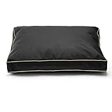 Dalema Dog Bed Cover,Waterproof Tough Plastic DIY Pet Bed Cover,Non Stick Hair Easy to Clean Rectangular Fillable Dog Bed Covers with Zipper(Black,44' L x 32' W x 4' Th,Cover Only)
