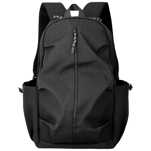 [NobleTicks] リュック 通学 大容量 多ポケット A4収納 PC収納 ブラック リュック 19L 男女兼用 通勤 高校生 大学生 仕事用 軽量 バックパック (ブラック)