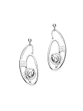 ORTAK 925 Sterling Silver Drop Earrings | Charles Rennie Mackintosh Rose Design | Art Nouveau Inspired | High Polished | Scottish Fine Jewellery | Made In Scotland