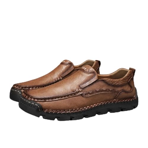 Matufit Men's Handcrafted Cowhide Orthopedic Loafers - Wide Toe Box, Men's Waterproof & Non-Slip Comfort Walking Shoes