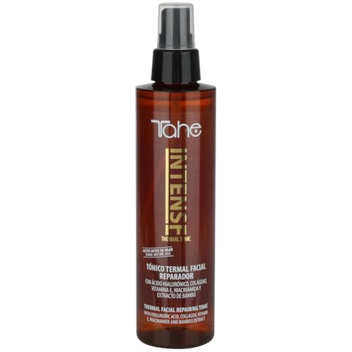 Tahe Intense Tónico termal facial reparador con Ácido Hialurónico, Colágeno, Vitamina E, Niacinamida y Extracto de Bambú, 200 ml