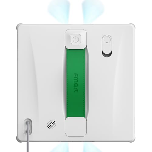 FMART W8 Mini Window Cleaning Robot, 8000Pa Suction, Ultra-Slim 2.36 in, 4-Way Ultrasonic Spray, Edge-Cleaning Route, Smart Path Planning, 9-Stage Safety, App & Remote Control