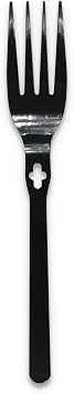 WeGo Fork Wego Polystyrene, Fork, Black, 1000/carton
