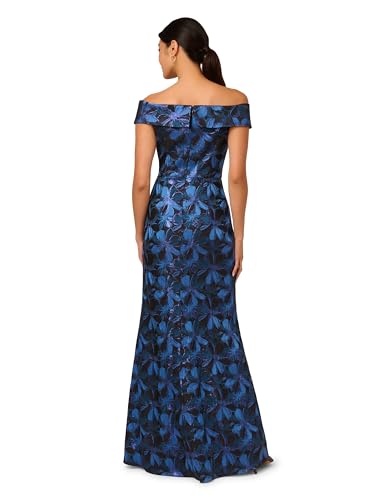 Adrianna Papell Women's Off Shoulder Jacquard Gown2