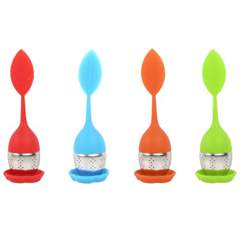 4 Pack Silicone Tea Infusers with Stainless Steel Strainer
