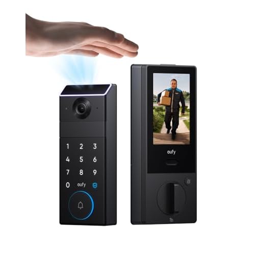 eufy FamiLock S3 Max, Smart Lock with Palm Vein Recognition, Keyless Entry Door Lock for Front Door, 3-in-1 Wi-Fi Keypad Deadbolt+ 2K HDR Camera+ Doorbell, ANSI/BHMA Grade 1, Rear Lock Video