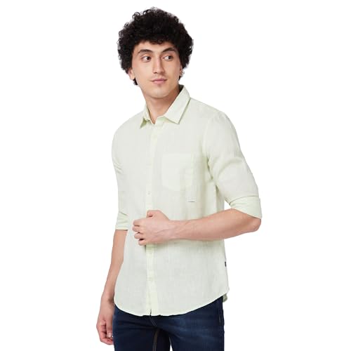 Image of Spykar Men's Regular Fit N /A Full Sleeve Solid Casual Shirts
