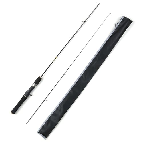 Akozon Canne à Pêche Légère en Fiber de Carbone, Canne à Pêche Casting de 1.68m/1.8m avec Anneaux de Construction en Carbone Haute densité pour Les Pêcheurs, Facile à Transporter (Lancer,68 m)