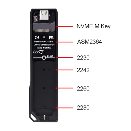 Caja externa para SSD M.2 NVMe 20Gbps USB3.2 GEN2 miniatura 2