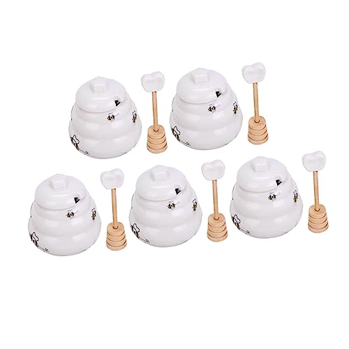 Ciieeo 3pcs Honey Jar Honey Pot Ceramic Jar