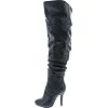 Forever Link Womens Focus-33 Fashion Stylish Pull On Over Knee High Sexy Boots,Black,9