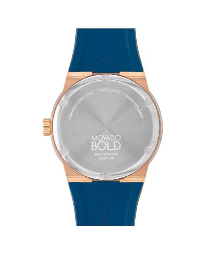 Movado Bold Fusion Men's Luxury Quartz Watch - Swiss Movement, Silicone Strap, Water Resistance 50 Meters (5ATM) - Classic Timepiece - Gift for Him - 42mm3
