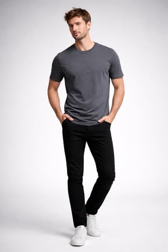 Image of Mens T Shirt Premium Cotton Slim Fit Crew Neck Short Sleeve Casual Basic Tee Soft Breathable Everyday Essential