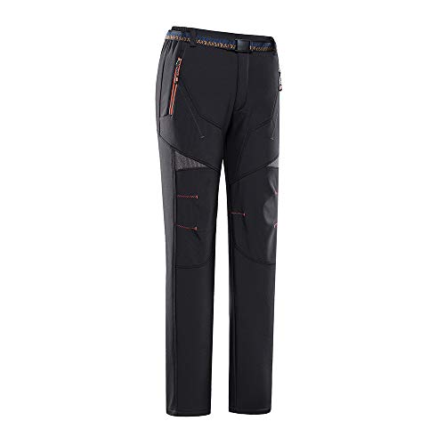 DECDEAL Calça de caminhada feminina de lã removível impermeável à prova de vento calça de montanha c