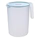 Cabilock Großer Wasserkrug Durchsichtige Plastikkrüge mit Griff Und Deckel Wasserkaraffe Eisteekrug für Wasserteesaft Limonadenblau 2000Ml