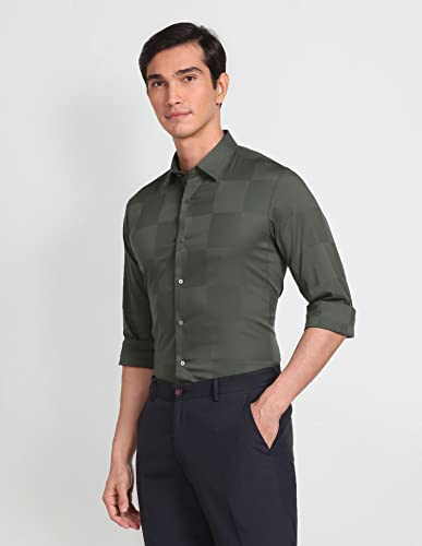 Image of Arrow Men's Checkered Slim Fit Shirt