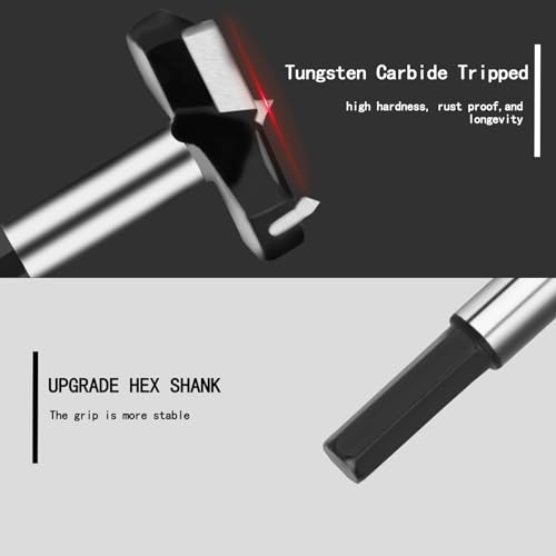 hsawbit 70mm Forstner Drill Bit Hinge Cutter Carbide Tipped Forstner Bit for Kitchen Cupboard Hinges Hard Wood Hole Saw Woodworking Drilling Hinge Drill Bit - Image 4