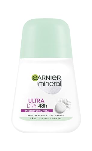 Garnier Anti-Transpirant, Intensiver Schutz vor Körpergeruch & Achselnässe, Bis zu 48 Stunden Wirkung, Mineral UltraDry, 1 x 50 ml