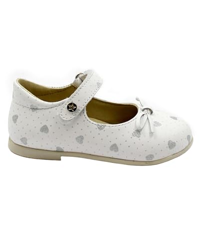 Ballerines en cuir Naturino Ballet 12962 blanc argenté pour filles