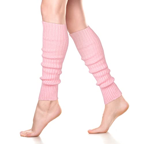 Neer Calentadores de Piernas Acanalados de Años 80 Calcetines de Años 80 Calentadores de Tobillo para Botas Largas (Rosa) Cover