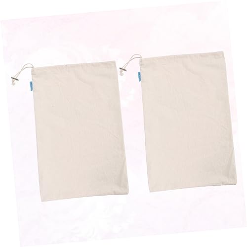 Bolsa de compras de algodón reutilizable PRETYZOOM, pack de 2 piezas ecológicas con cordón 6