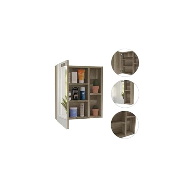 Rustic Recluse Bathroom Set, Medicine Cabinet and Linen Cabinet, Pine/Light Oak Finish, Extra Internal Storage for Bathroom Organization