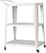 VOOTOLOVER 3-Tiered Industrial Dining Cart with Metal Frame & Swivel Wheels, 24.6