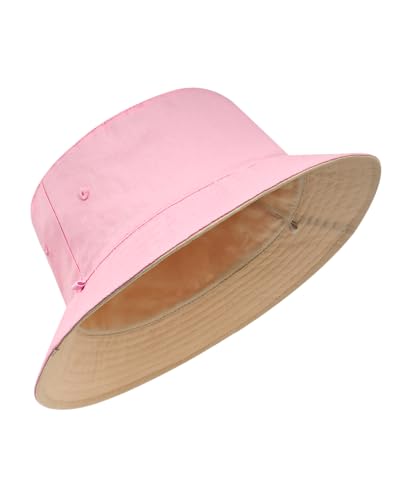Image of XXL Oversize Bucket Hat Reversible, XL L M S Fisherman Sun Cap With Chin Strap, Travel Beach Outdoor Hat For Men Women