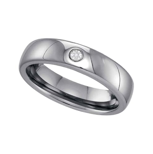 Jewels By Lux Tungsten Carbide Mens Round Diamond Wedding Band Ring .01 Cttw Size 13.5, Mens Size: 10