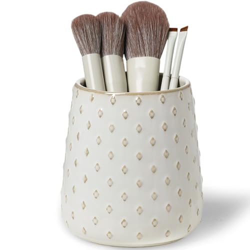 QUXIJA Ceramic Makeup Brush Holders, Farmhouse Bathroom Vanity and Countertop...