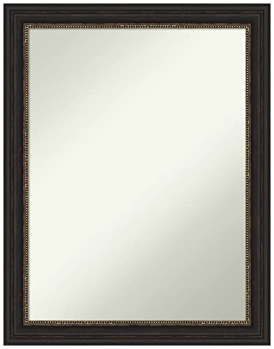 Amanti Art Bronze Wall Mirror 28x22 Accent Bronze Narrow Rectangle Bathroom Mirror for Wall Decor Living Room, Medium Traditional Frame, Hangs Horizonally and Vertically, Bathroom Decor, Non-Beveled