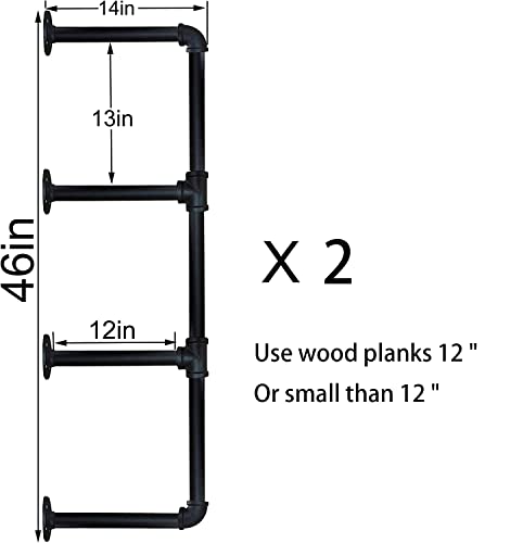 Industrial Retro Wall Mount Iron Pipe Shelf,Diy Open Bookshelf,Hung Bracket, Diy Storage Shelving,Home Improvement Kitchen Shelves,Tool Utility Shelves, Office Shelves, Bookshelves And Bookcases（2Pcs） #TOP2