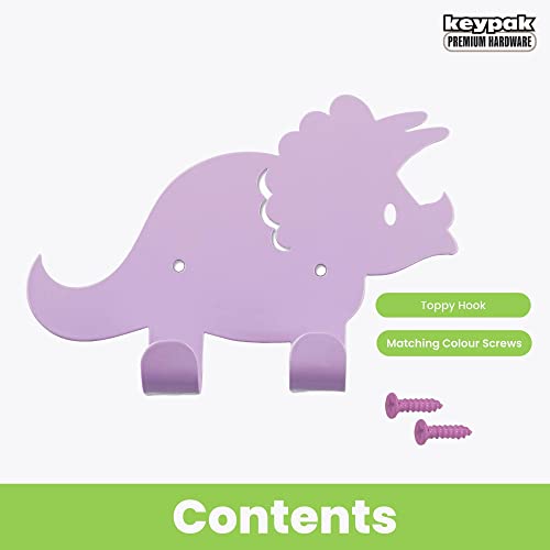 keypak Kids Dinosaur Double Coat Hooks, Door Wall Mounted Metal Decorative Hooks for Boys & Girls - Image 4
