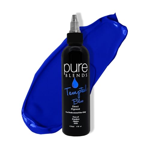 Pure Blends™ Tempted Blue Direct Dye – Semi-Permanent Vivid Blue Hair Color for Bleached or Blonde Hair – Vegan, Ammonia-Free, Plant-Based Pigment – 4...