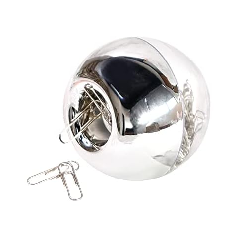 Koyqe Magnetische Büroklammernhalter mit 100 Stück, 28 mm, kreative silberfarbene kleine Büroklammern mit integriertem Magnet-Spender, für Büro- und Schreibtischbedarf Cover