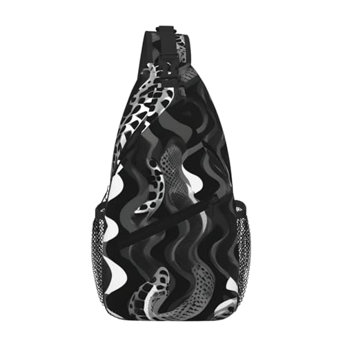 Sac à dos à bandoulière motif serpent avec imprimé contrasté et léger
