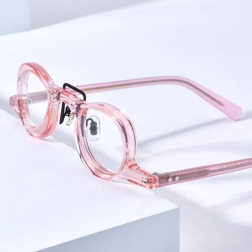 Image of HEPIDEM Acetate Glasses Frame Men,Round Optical Eyeglasses Women Vintage Retro Eyewear 9153