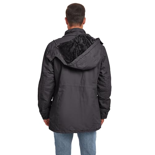 Mens Jacket Winter Casual Fleece Lined Cotton Thick Military Tactical Hooded Work Coats with Cargo Pockets4