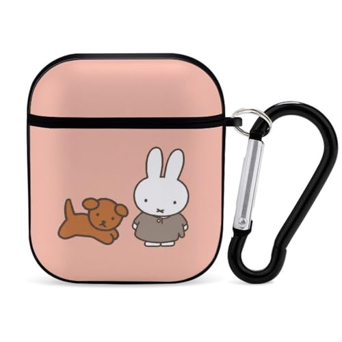 ミッフィー AirPods1/2ケース 保護ケース 収納ケース カバー カラビナ付き キズ防止 紛失防止 エアーポッズ ワイヤレス アクセサリー防水 キャラクター 人気 かわいい 雑貨 便利 第1世代と第2世代のAirPods 極上 雑貨