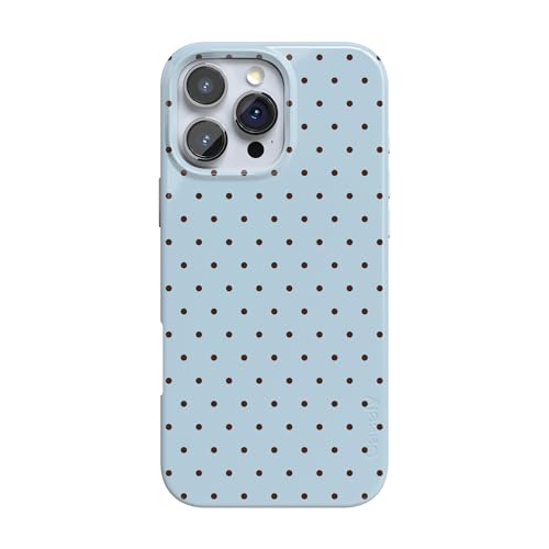 Casely iPhone 16 Pro Case | On the Dot | Blue & Brown Polka Dot | Compatible with MagSafe | Classic Ultra Slim Design