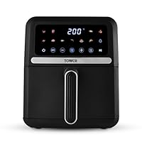 Tower T17186 Vortx Digital Air Fryer with Digital Colour Display, 11 Pre-set Cooking Options, Space Saving Design, 1500W, 5L, Black