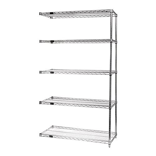 Quantum Storage Systems AD54-2142C-5 Wire Shelves Add-On Kit for WR54-2142C-5 Chrome 5 Shelves 54