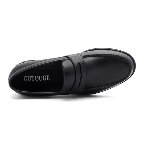 Comfort Penny Loafers for Men – Leather Slip-On Shoes with Orthotic-Friendly Insole and Flexible Outsole for Work & Daily Wear Black2