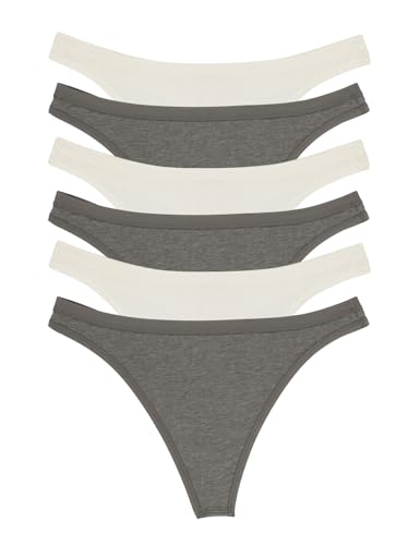Image of Felina Women's Organic Cotton Thong Underwear, 6-Pack