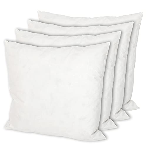 MSS e.K. 4er Set Federkissen | Größe: 20 cm x 20 cm | Füllgewicht: je 70 Gramm | 100% Baumwolle | kein Lebendrupf | Kissenfüllung | NOMITE Zertifiziert - milbenfrei | schadstoffgeprüft Cover
