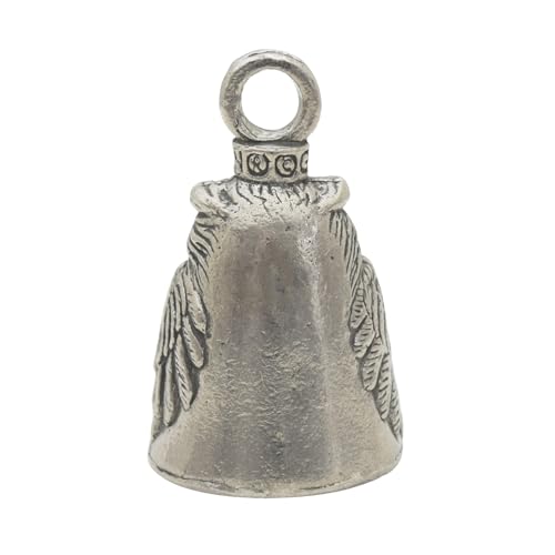 Image of Guardian Bell Owl Good Luck Bell w /Keyring & Black Velvet Gift Bag | Motorcycle Bell | Lead-Free Pewter | Good Luck Gift to Friends & Family | Bike Bell | Made in USA