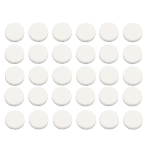30Pcs Car Air Vent Clip Replacement Pads, 16mm Unscented Refill Tablets for Car Air Freshener Clips, Car Diffuser Refill Felt Pads Essential Oil Diffuser Cotton Pads